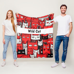Couverture Polaire Whisker Wonderland : Amoureux de les chats noirs b
