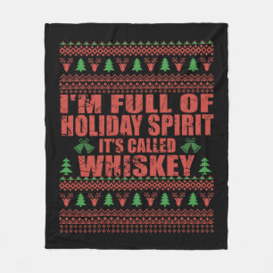 Couverture Polaire Whiskey est mon esprit drôle et moche pull de Noël
