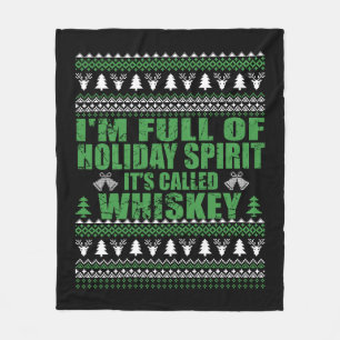 Couverture Polaire Whiskey est mon esprit drôle et moche pull de Noël