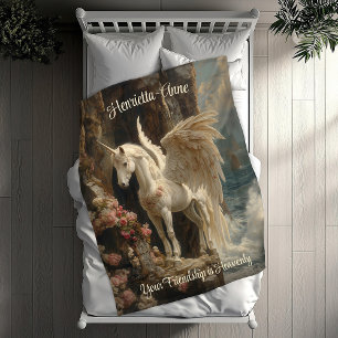 Couverture Polaire White Pegasus Heavenn Unicorn paysage marin