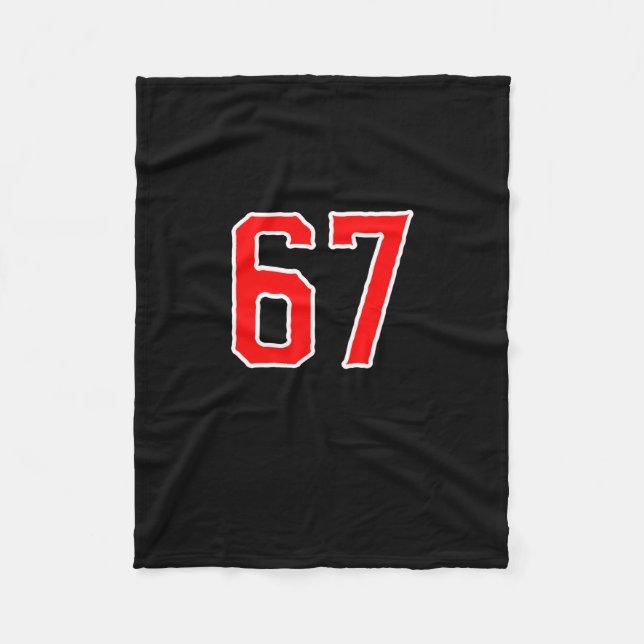 Couverture Polaire White Red Sports Team Number #67 Swea  (Devant)
