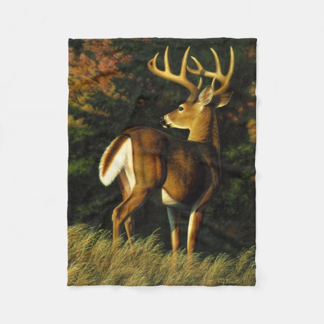 Couverture Polaire Whitetail Buck à l'automne (Devant)