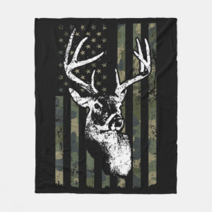 Couverture Polaire Whitetail Buck Deer Hunting USA Camouflage Amériq