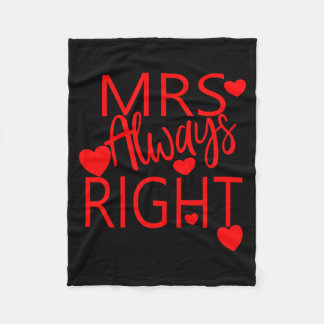 Couverture Polaire Wife Valentines Gift From Husband Mrs Always Right