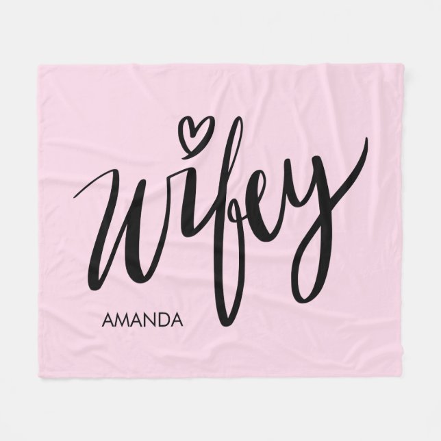 Couverture Polaire Wifey fleece blanket gift with personalized name (Devant (Horizontal))