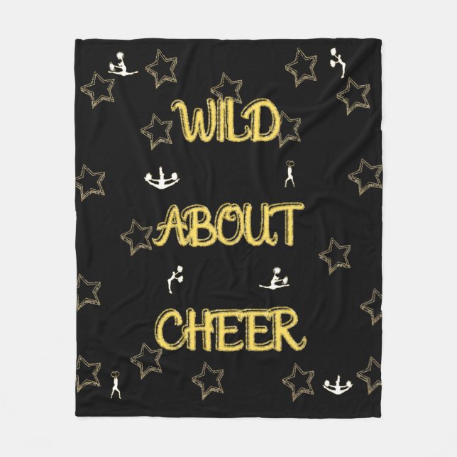 Couverture Polaire Wild About Cheer with Tiny White Cheer Silhouettes (Devant)