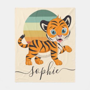 Couverture Polaire Wild Jungle Safari Animaux bébé Toison Blanche