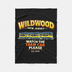 Couverture Polaire Wildwood NJ Tram Car Promenade Rétro New Jersey