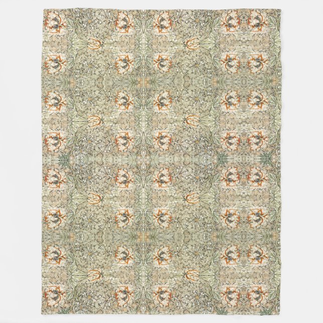Couverture Polaire William Morris Antique Honeysuckle Floral Classic (Devant)