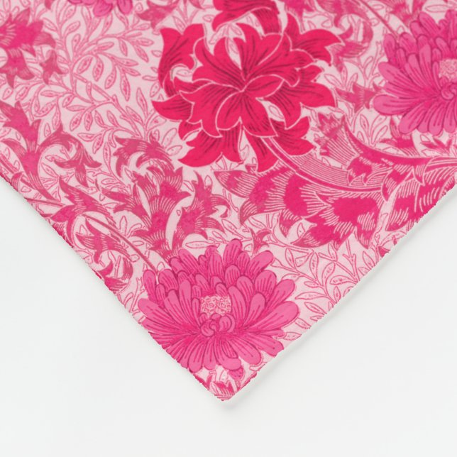Couverture Polaire William Morris Chrysanthemums, Fuchsia Pink (Coin)