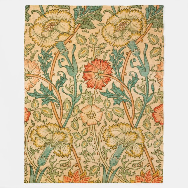 Couverture Polaire William Morris Elegant Motif Rose (Devant)
