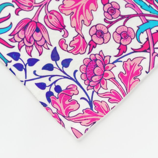 Couverture Polaire William Morris Hyacinth Imprimer, rose Fuchsia (Coin)