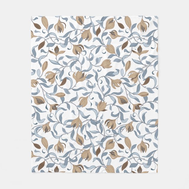 Couverture Polaire William Morris Inspiré White Fleece (Devant)