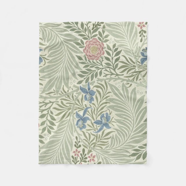 Couverture Polaire William Morris Larkspur Fond d'écran floral (Devant)