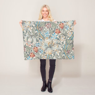 Couverture Polaire William Morris Lily Art nouveau motif floral