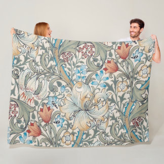 Couverture Polaire William Morris Lily Art nouveau motif floral