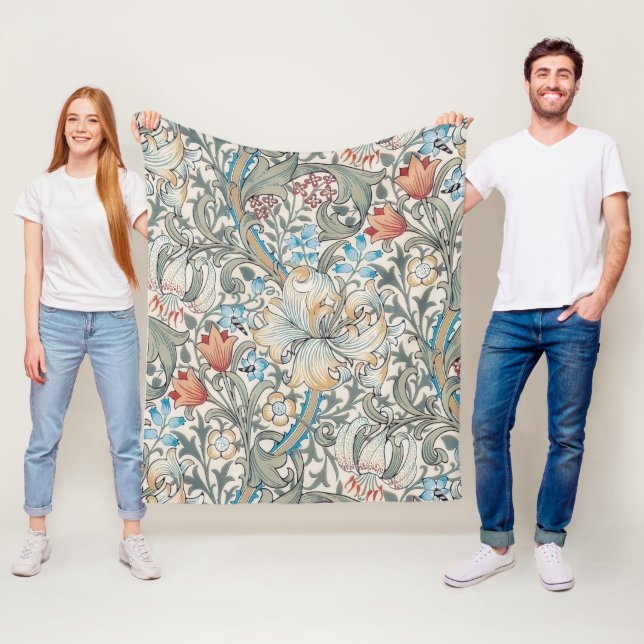 Couverture Polaire William Morris Lily Art nouveau motif floral (En situation)