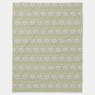 Couverture Polaire William Morris Vintage Myrte vert rose