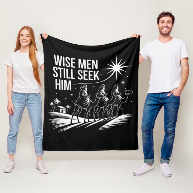 Couverture Polaire Wise Men Still Seek Him Christian Christmas Jésus (En situation)