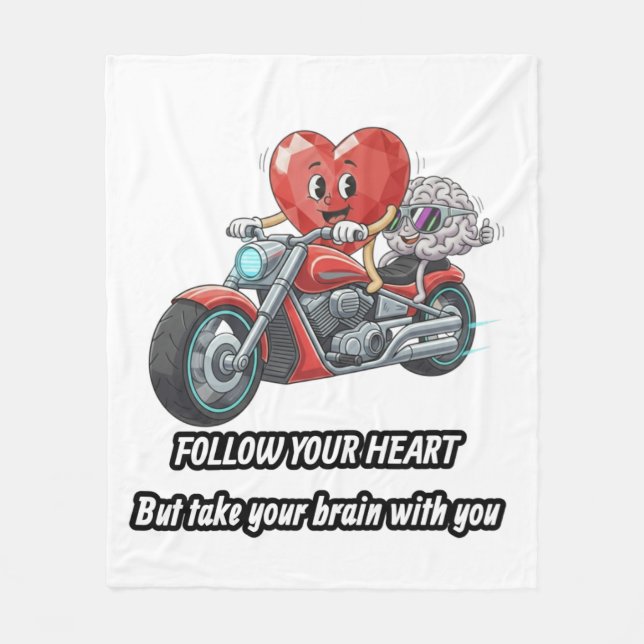 Couverture Polaire witty relationship quote gift heart riding bike (Devant)