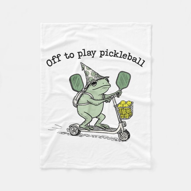 Couverture Polaire Wizard Frog Hold Racket Scooter Ride Off To Play P (Devant)