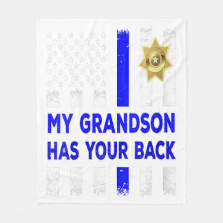 Couverture Polaire Women Police Officer Grandparents My Grandson Gift