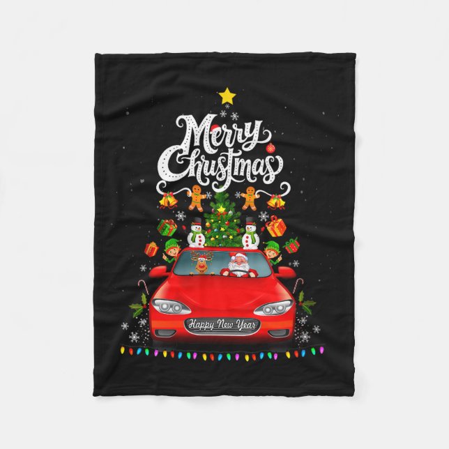 Couverture Polaire Womens Funny Santa Driving Wagon Red Truck Christm (Devant)