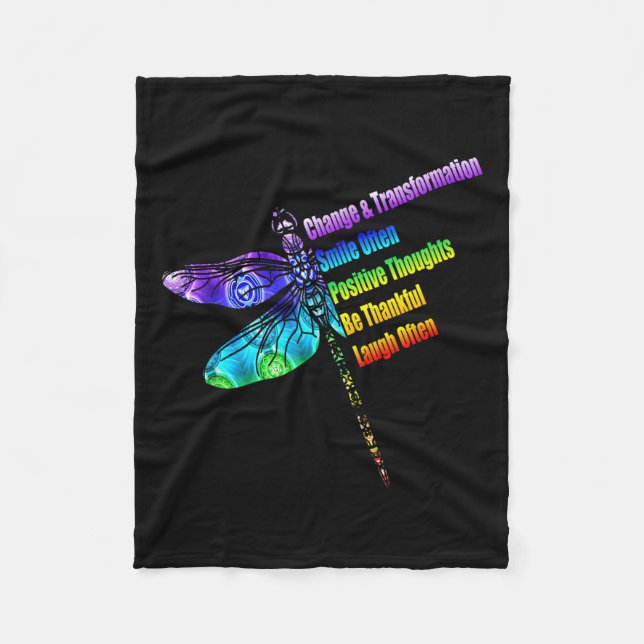 Couverture Polaire Womens Motivational Insration Gift Dragonfly  (Devant)