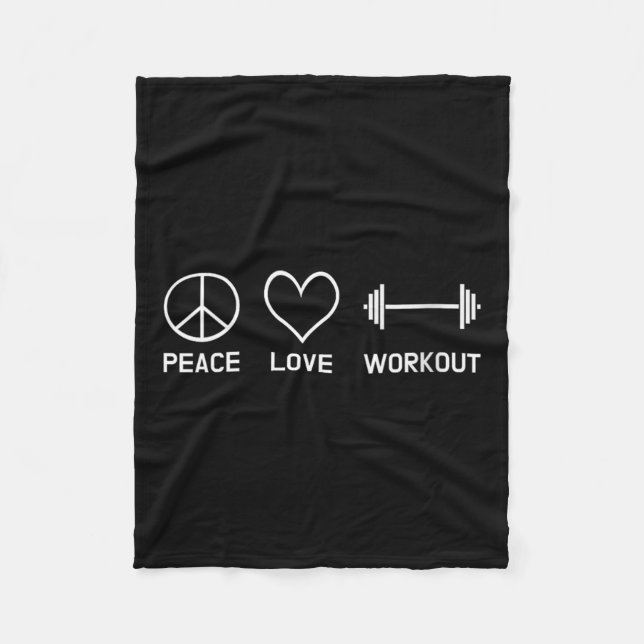 Couverture Polaire Womens Peace Love Workout Motivational Fitness Say (Devant)