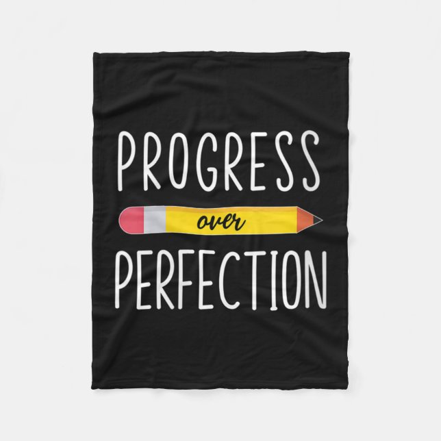 Couverture Polaire Womens Progress Over Perfection Motivational Back  (Devant)