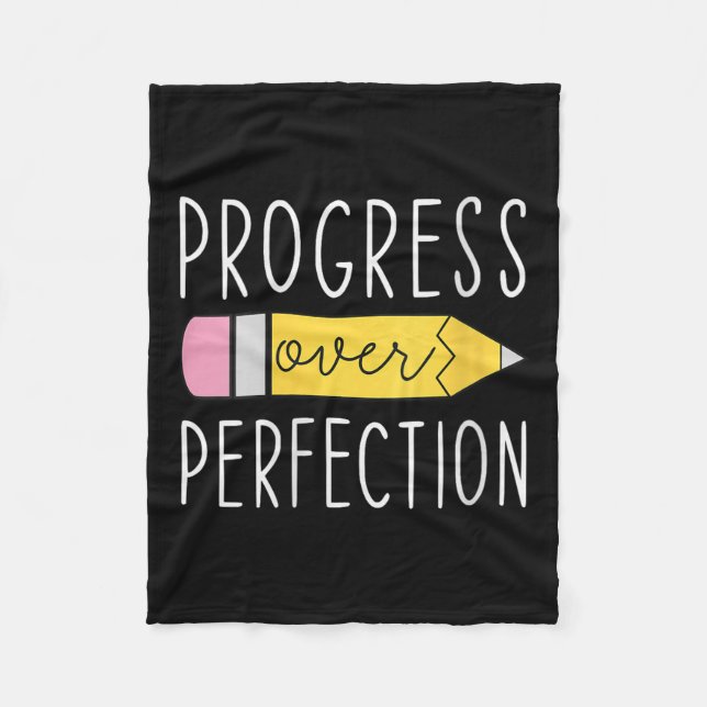 Couverture Polaire Womens Progress Over Perfection Motivational Teach (Devant)
