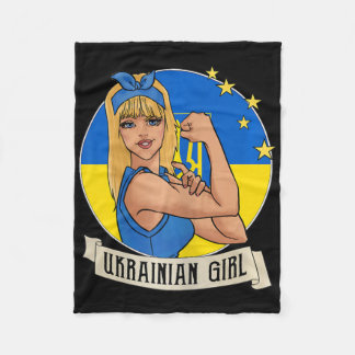 Couverture Polaire Womens Ukrainian Girl Ukraine Flag Merchandise Ukr