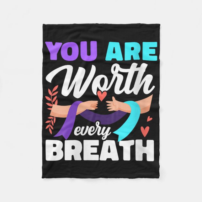 Couverture Polaire Womens You Are Worth Every Breath Depression Aware (Devant)