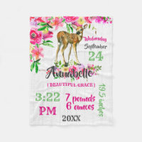 Woodland Fawn Deer Aquarelle Bébé statistiques de