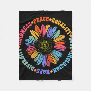 Couverture Polaire World Peace Supporter Tournesol Floral tenue type