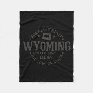 Couverture Polaire Wyoming Equality State Établie 1890 Vintage Cowboy
