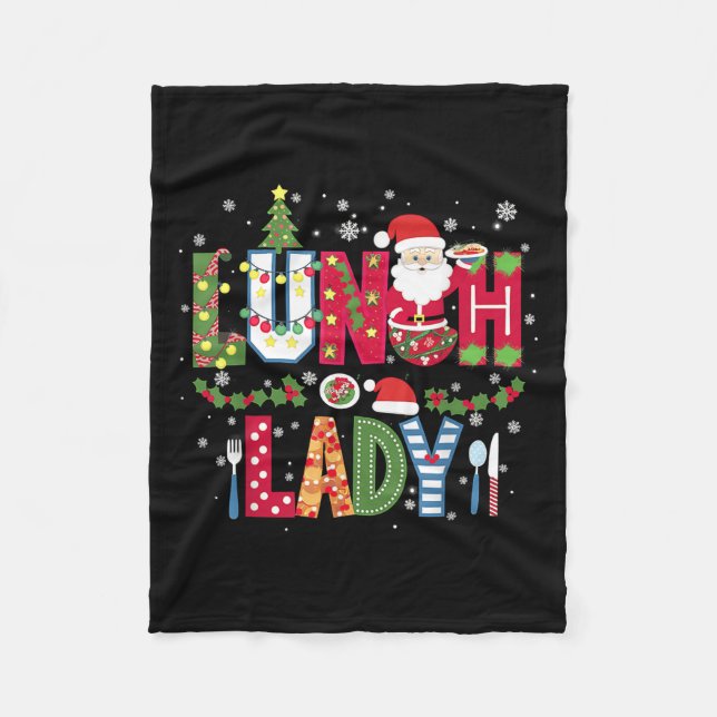 Couverture Polaire Xmas Cafeteria Worker Christmas School Lunch Lady  (Devant)