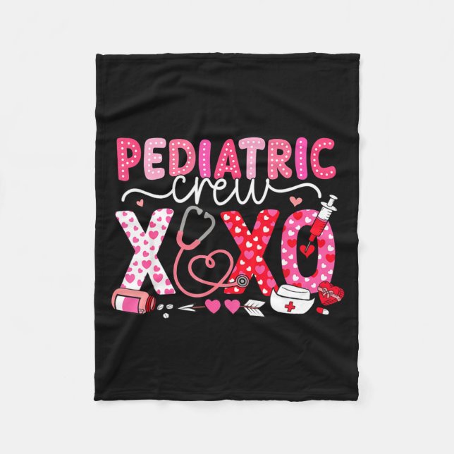 Couverture Polaire Xoxo Nurse Pediatric Crew Nurse Valentine Leopard  (Devant)