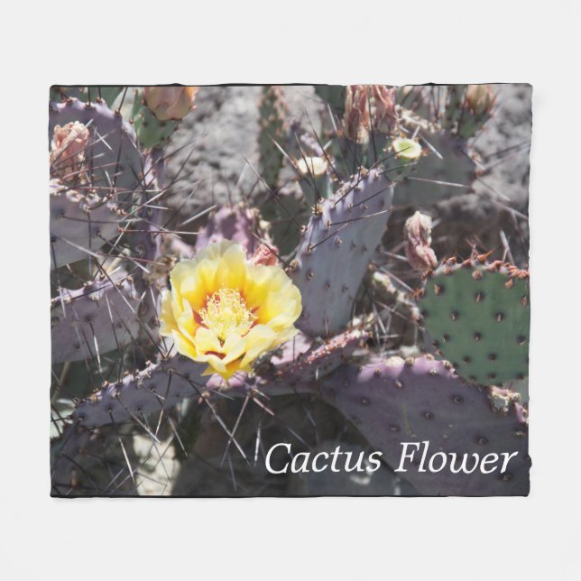 Couverture Polaire Yellow cactus (Devant (Horizontal))