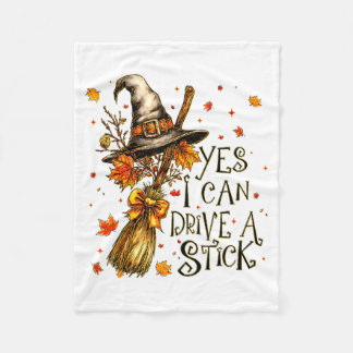Couverture Polaire Yes I Can Drive A Stick Fall Halloween Soky Witch 