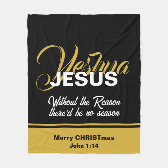 Couverture Polaire YESHUA JESUS Raison de la saison Noël chrétien (Devant)