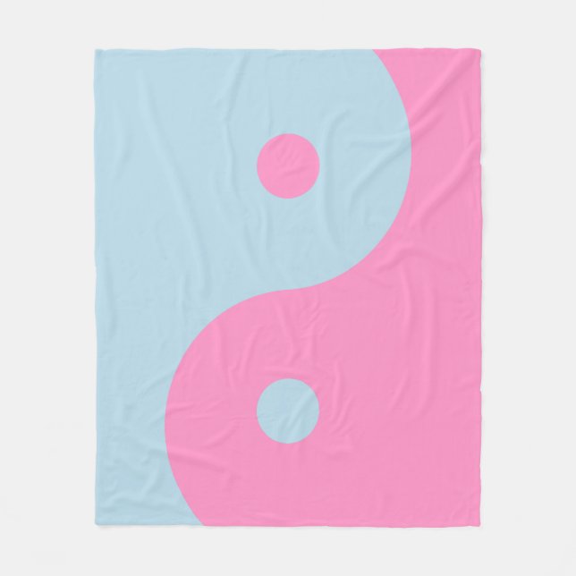 Couverture Polaire Yin Yang vintage Rose Et Bleu (Devant)
