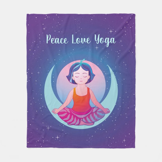 Couverture Polaire Yoga méditation fille (Devant)