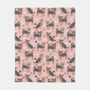 Couverture Polaire Yorkshire Terrier Paws et Bones Yorkie Chien