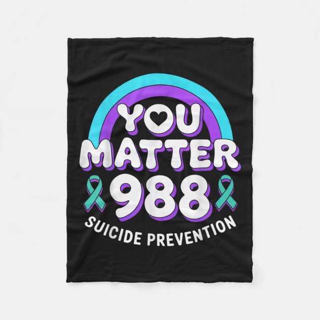 Couverture Polaire You 988 Suicide Prevention Awareness Rainbow Ribbo (Devant)