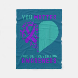 Couverture Polaire You - Heart &amp; Ribbon Design Suicide Prevention