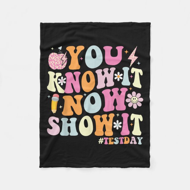 Couverture Polaire You Know It Now Show It Funny Test Day Motivationa (Devant)