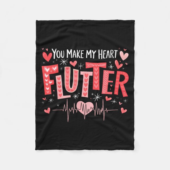 Couverture Polaire You Make My Heart Flutter Cardiac Nurse Valentine  (Devant)