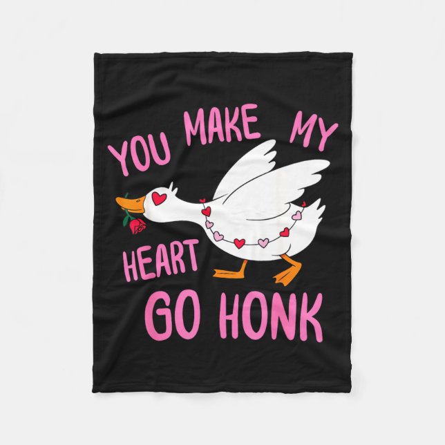 Couverture Polaire You Make My Heart Go Honk Funny Goose Valentine Sa (Devant)
