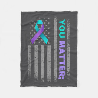 Couverture Polaire You Suicide Prevention Awareness American Flag Rib